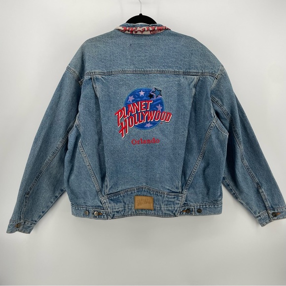 Vintage 1980’s Planet Hollywood Orlando Florida Embroidered Denim Jean Jacket - Picture 5 of 7